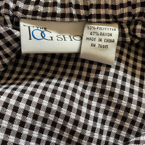 80s Gingham Shirt & Skirt Set Vintage 2 Piece Black & White Top & Skirt Size M - Picture 8 of 11